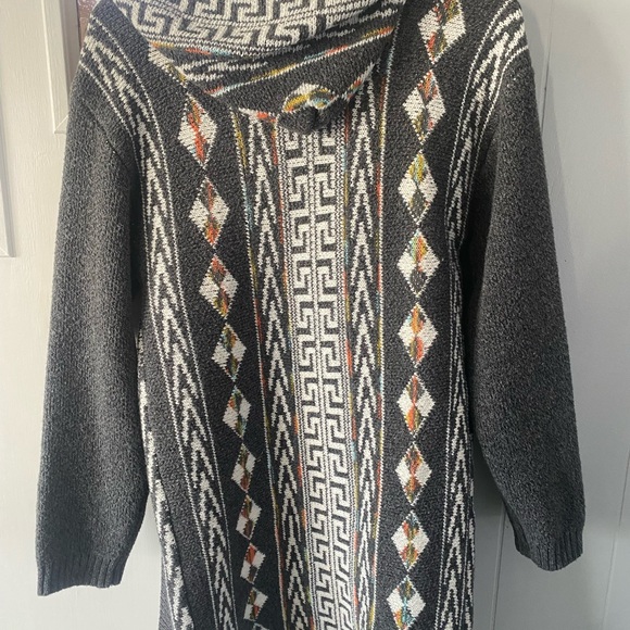 Gray Patterned Long Women's Sweater - Picture 5 of 5